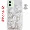 Чехол-накладка Apple iPhone 12  (598886) Kruche PRINT White roses