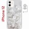 Чехол-накладка Apple iPhone 12  (598886) Kruche PRINT White roses