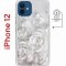 Чехол-накладка Apple iPhone 12  (598886) Kruche PRINT White roses