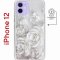 Чехол-накладка Apple iPhone 12  (598886) Kruche PRINT White roses