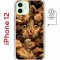 Чехол-накладка iPhone 12/12 Pro Kruche Magnet Print Котик с рыбками