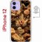 Чехол-накладка iPhone 12/12 Pro Kruche Magnet Print Котик с рыбками