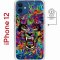 Чехол-накладка iPhone 12/12 Pro Kruche Magnet Print Colored beast