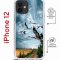Чехол-накладка iPhone 12/12 Pro Kruche Magrope Print Журавли