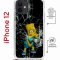 Чехол-накладка iPhone 12/12 Pro Kruche Magrope Print Барт Симпсон
