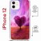 Чехол-накладка iPhone 12/12 Pro Kruche Magrope Print Pink heart