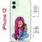 Чехол-накладка Apple iPhone 12  (598927) Kruche PRINT Pink Hair