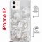 Чехол-накладка iPhone 12/12 Pro Kruche Magrope Print White roses