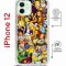 Чехол-накладка iPhone 12/12 Pro Kruche Magrope Print Симпсоны