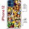 Чехол-накладка iPhone 12/12 Pro Kruche Magrope Print Симпсоны