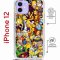 Чехол-накладка iPhone 12/12 Pro Kruche Magrope Print Симпсоны