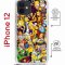 Чехол-накладка iPhone 12/12 Pro Kruche Magrope Print Симпсоны