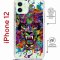 Чехол-накладка iPhone 12/12 Pro Kruche Magrope Print Colored beast