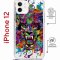 Чехол-накладка iPhone 12/12 Pro Kruche Magrope Print Colored beast