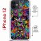 Чехол-накладка iPhone 12/12 Pro Kruche Magrope Print Colored beast