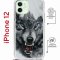 Чехол-накладка iPhone 12/12 Pro Kruche Magrope Print Волк