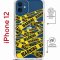 Чехол-накладка iPhone 12/12 Pro Kruche Magrope Print Warning