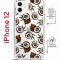 Чехол-накладка iPhone 12/12 Pro Kruche Magrope Print Кокосы