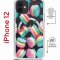 Чехол-накладка iPhone 12/12 Pro Kruche Magrope Print Макарон
