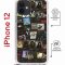 Чехол-накладка Apple iPhone 12  (598927) Kruche PRINT Плейлисты