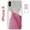 Чехол-накладка iPhone X/XS Kruche Magnet Print Pink and white