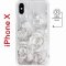 Чехол-накладка iPhone X/XS Kruche Magnet Print White roses
