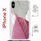 Чехол-накладка iPhone X/XS Kruche Magrope Print Pink and white