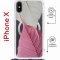 Чехол-накладка iPhone X/XS Kruche Magrope Print Pink and white