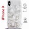 Чехол-накладка iPhone X Kruche Magrope Print White roses