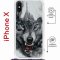 Чехол-накладка Apple iPhone X (598925) Kruche PRINT Волк