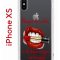 Чехол-накладка iPhone X/XS Kruche Print Red lipstick