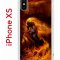 Чехол-накладка iPhone X/XS Kruche Print Конь огонь
