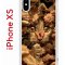 Чехол-накладка Apple iPhone XS (580677) Kruche PRINT Котик с рыбками