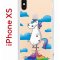 Чехол-накладка iPhone X/XS Kruche Print Flying Unicorn
