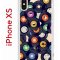 Чехол-накладка iPhone X/XS Kruche Print Виниловые пластинки