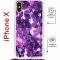 Чехол-накладка iPhone  X/XS Kruche Magrope Print Purple leaves