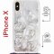 Чехол-накладка iPhone X Kruche Magrope Print White roses