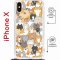 Чехол-накладка iPhone X/XS Kruche Magrope Print Котики