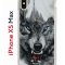 Чехол-накладка iPhone XS Max Kruche Print Волк