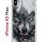 Чехол-накладка iPhone XS Max Kruche Print Волк