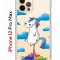 Чехол-накладка iPhone 12 Pro Max Kruche Print Flying Unicorn