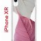 Чехол-накладка iPhone XR Kruche Print Pink and white