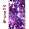 Чехол-накладка iPhone XR Kruche Print Purple leaves