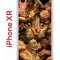 Чехол-накладка iPhone XR Kruche Print Котик с рыбками