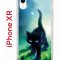 Чехол-накладка iPhone XR Kruche Print Черный кот