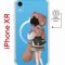 Чехол-накладка iPhone XR Kruche Print Девочка с мишкой