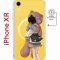 Чехол-накладка iPhone XR Kruche Print Девочка с мишкой