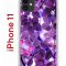 Чехол-накладка iPhone 11 Kruche Print Purple leaves