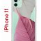 Чехол-накладка iPhone 11 Kruche Print Pink and white
