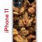 Чехол-накладка iPhone 11 Kruche Print Котик с рыбками
